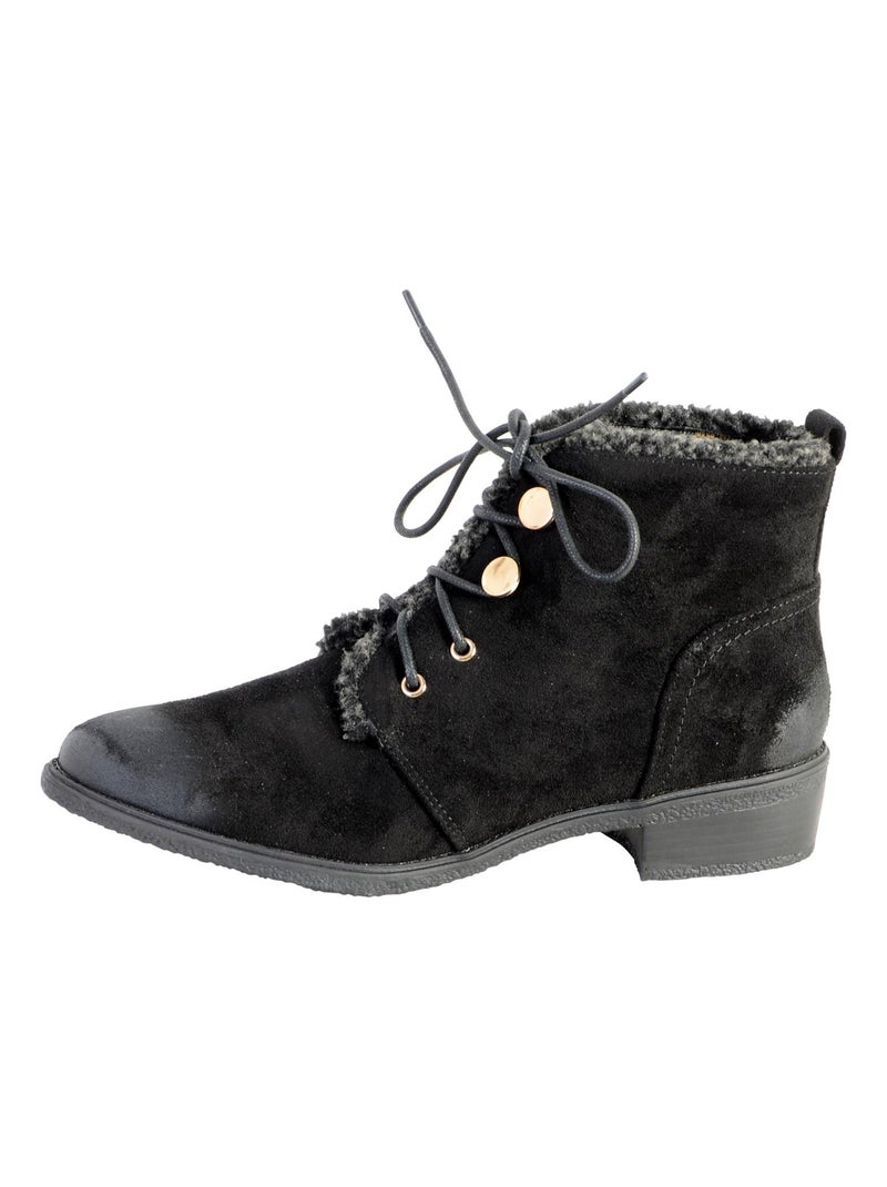 Bottine Lacet The Divine Factory Noir Noir - Kiabi