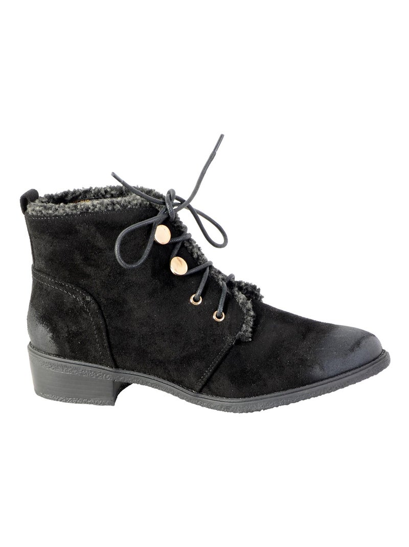 Bottine Lacet The Divine Factory Noir Noir - Kiabi