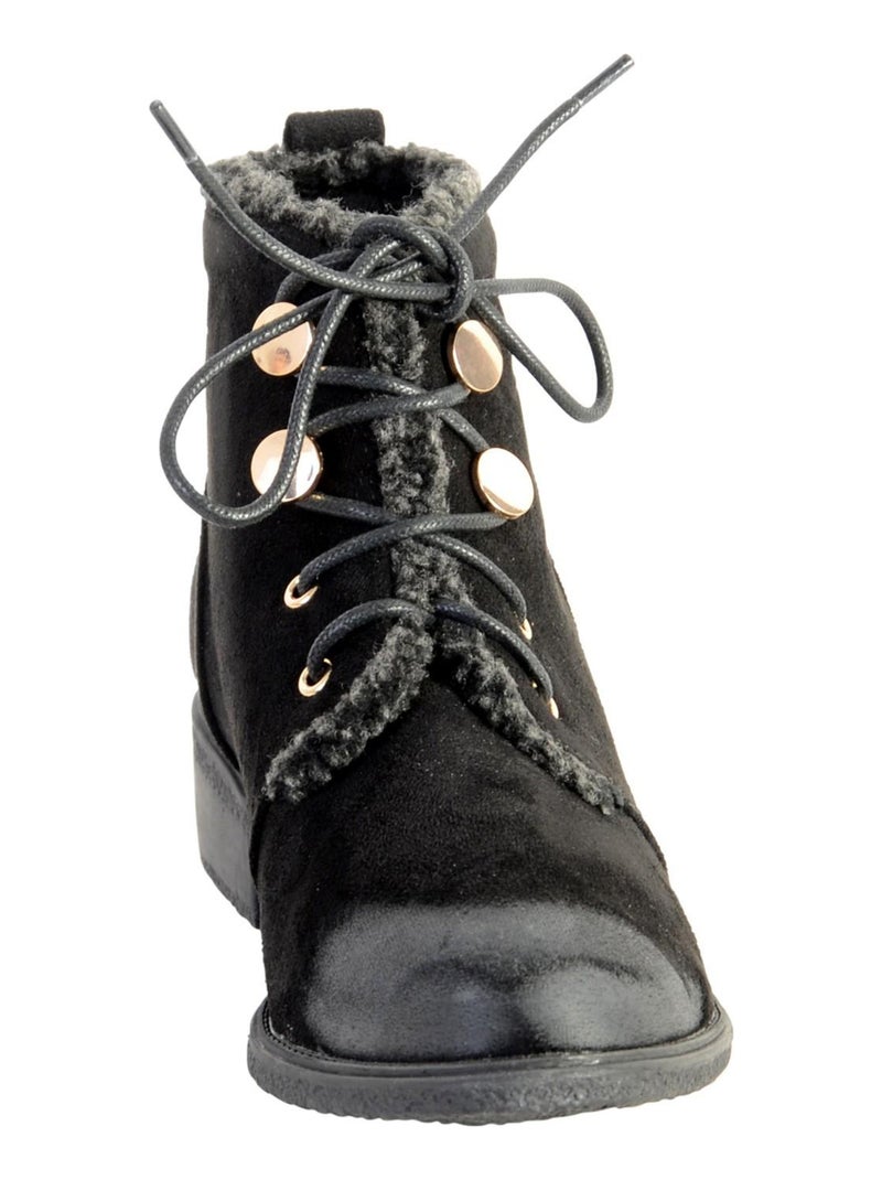 Bottine Lacet The Divine Factory Noir Noir - Kiabi