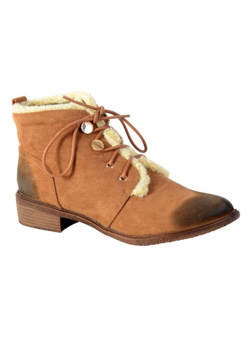 Bottine Lacet The Divine Factory Tan - Kiabi