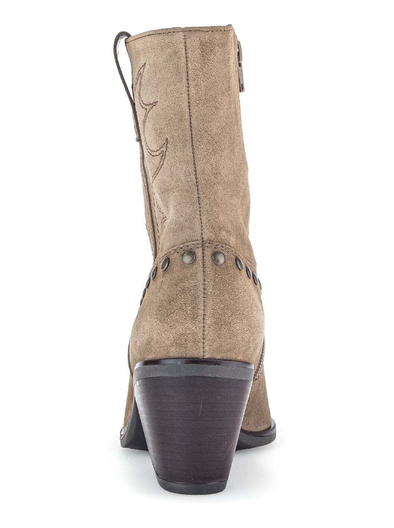 Bottine Mids  en cuir velours Gabor Marron - Kiabi