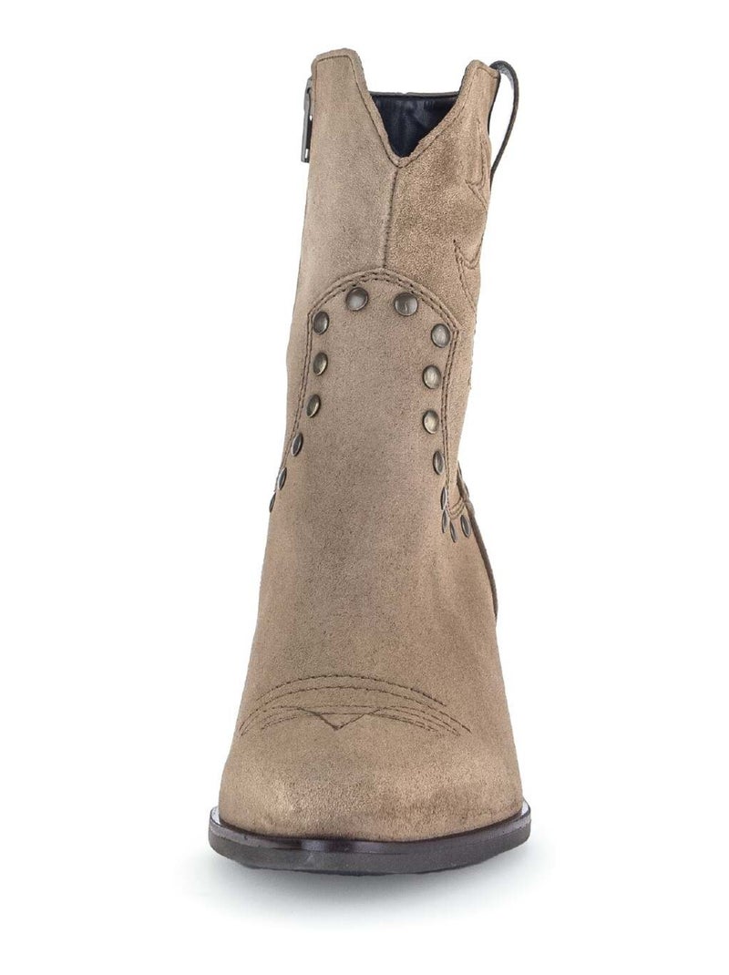 Bottine Mids  en cuir velours Gabor Marron - Kiabi