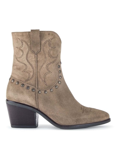 Bottine Mids  en cuir velours - Kiabi