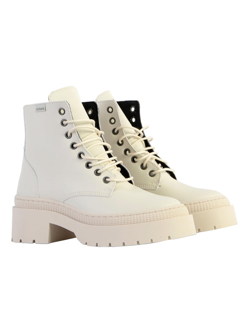 Bottine Montante Victoria Beige - Kiabi