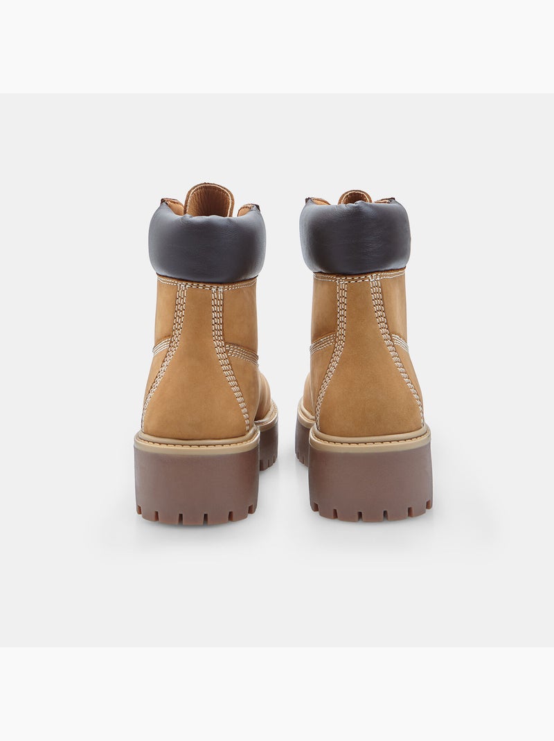 Bottine outdoor à lacets en nubuck Bata Jaune - Kiabi