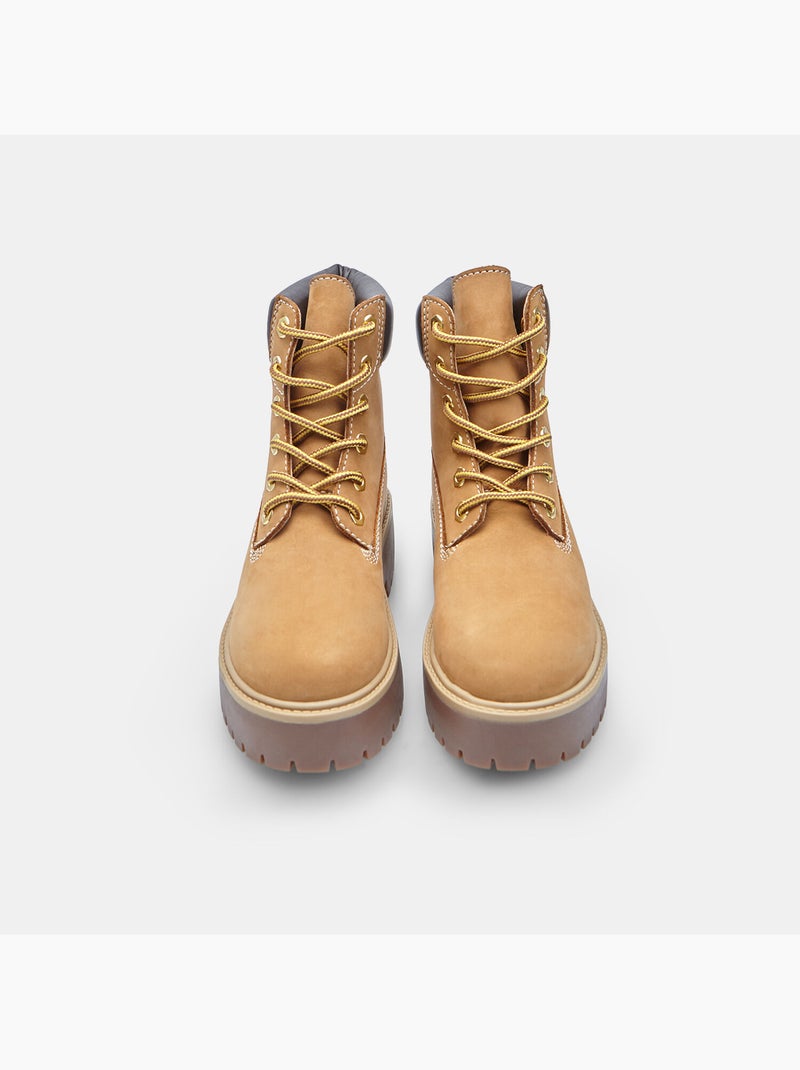 Bottine outdoor à lacets en nubuck Bata Jaune - Kiabi