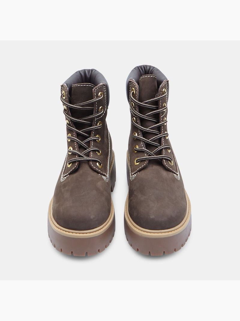 Bottine outdoor à lacets en nubuck Bata Marron - Kiabi