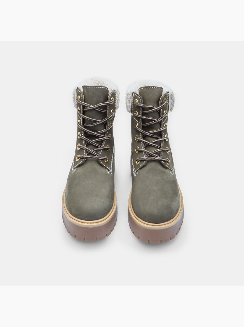 Bottine outdoor à lacets en nubuck Bata Vert - Kiabi