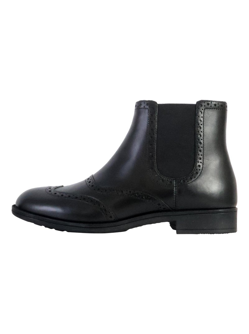 Bottine Plate à Zip Geox Jaylon 2 Smo.Lea Elastic Noir - Kiabi