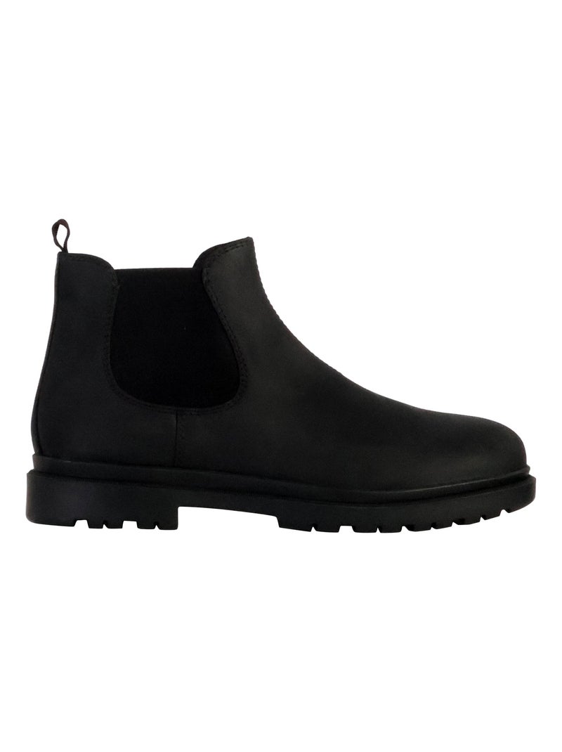 Bottine Plate Cuir Geox Andalo Oil.Lea Noir - Kiabi