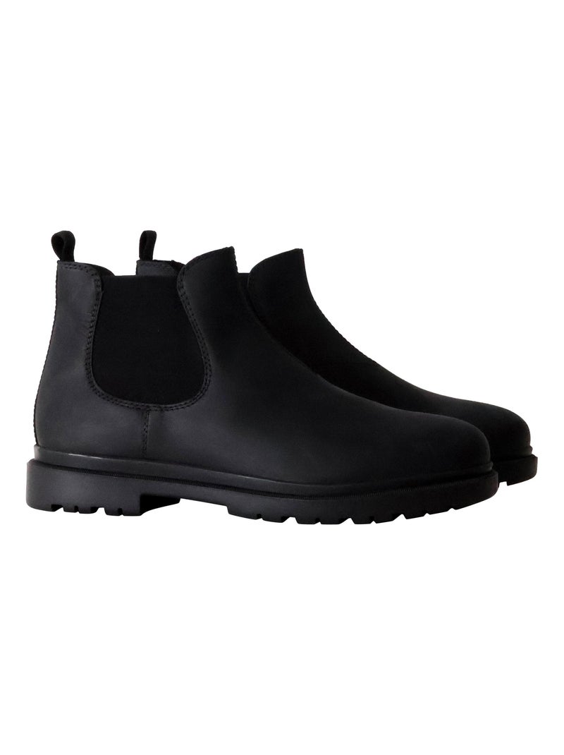 Bottine Plate Cuir Geox Andalo Oil.Lea Noir - Kiabi