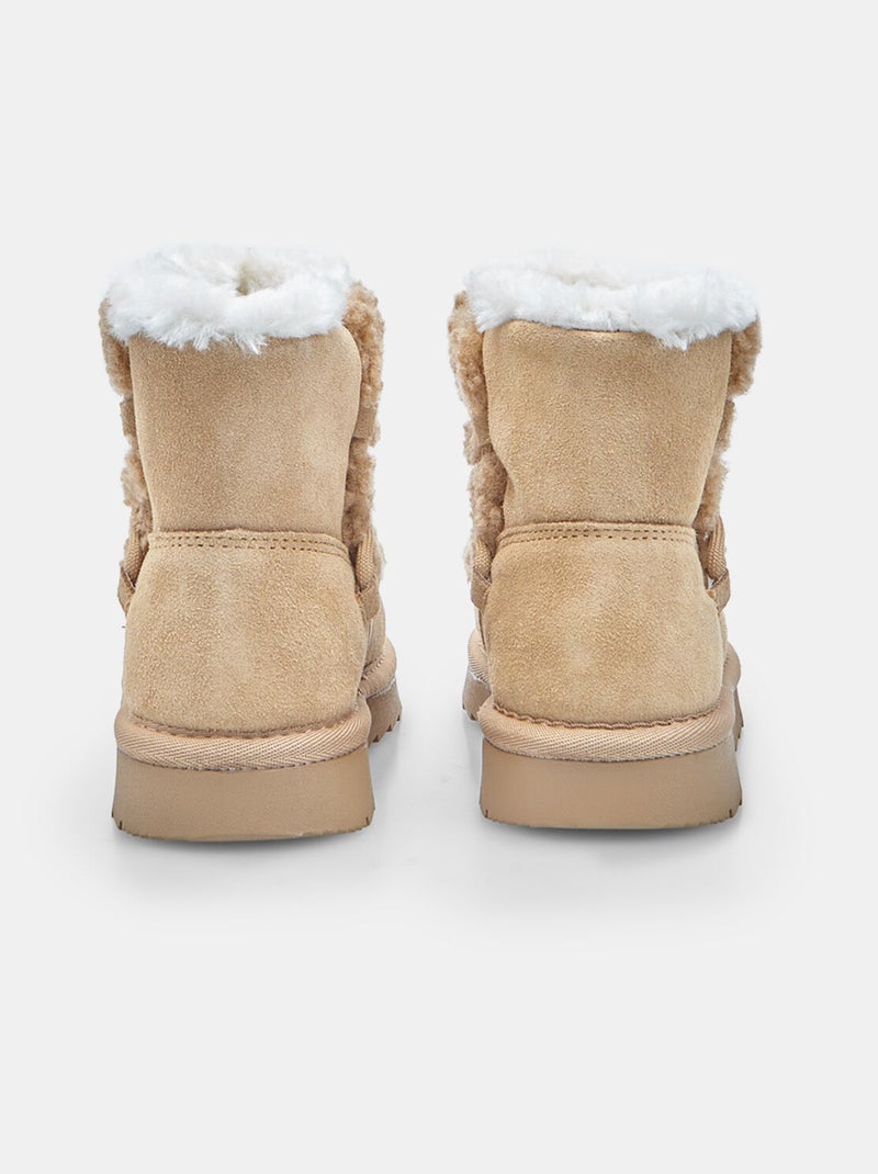 Bottine pour fille en daim Bata Taupe - Kiabi