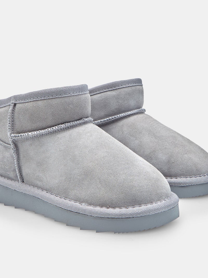 Bottine pour fille en fausse fourrure Bata Gris - Kiabi