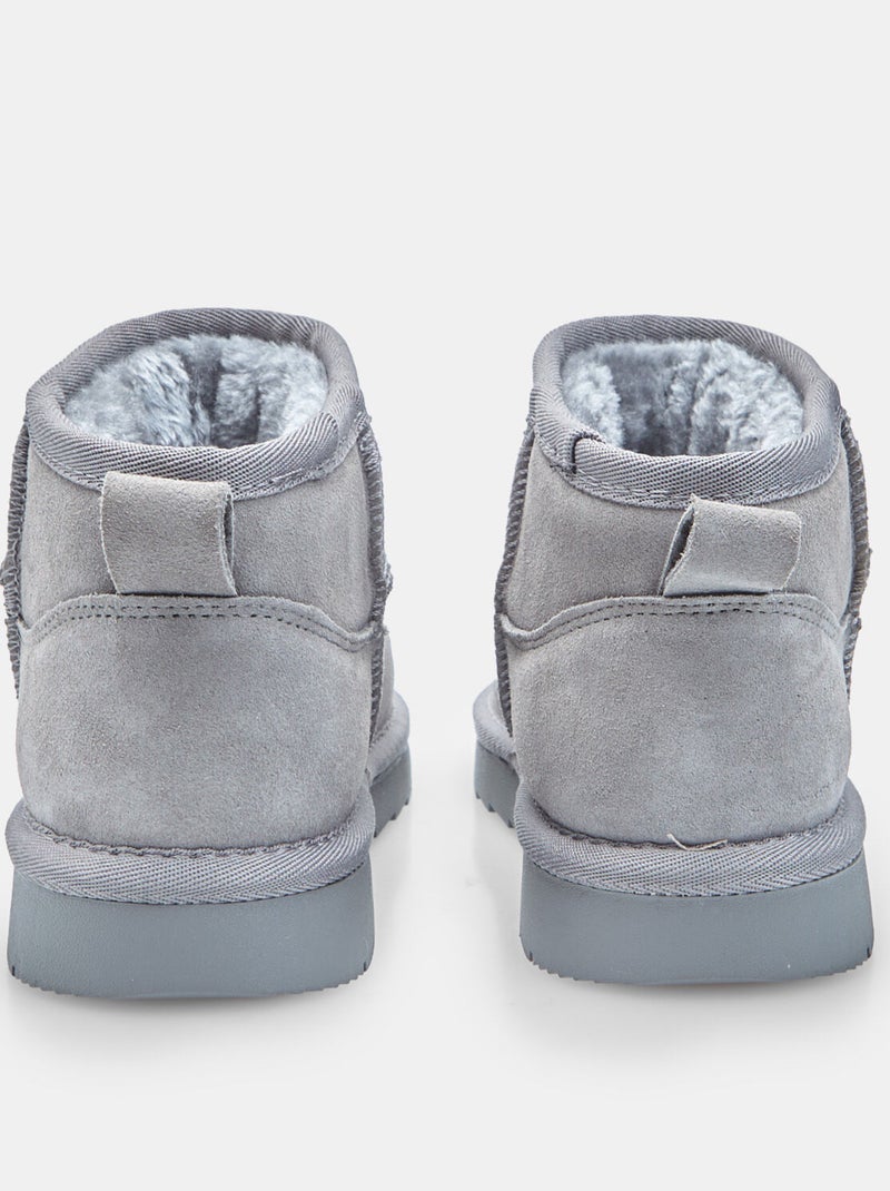 Bottine pour fille en fausse fourrure Bata Gris - Kiabi