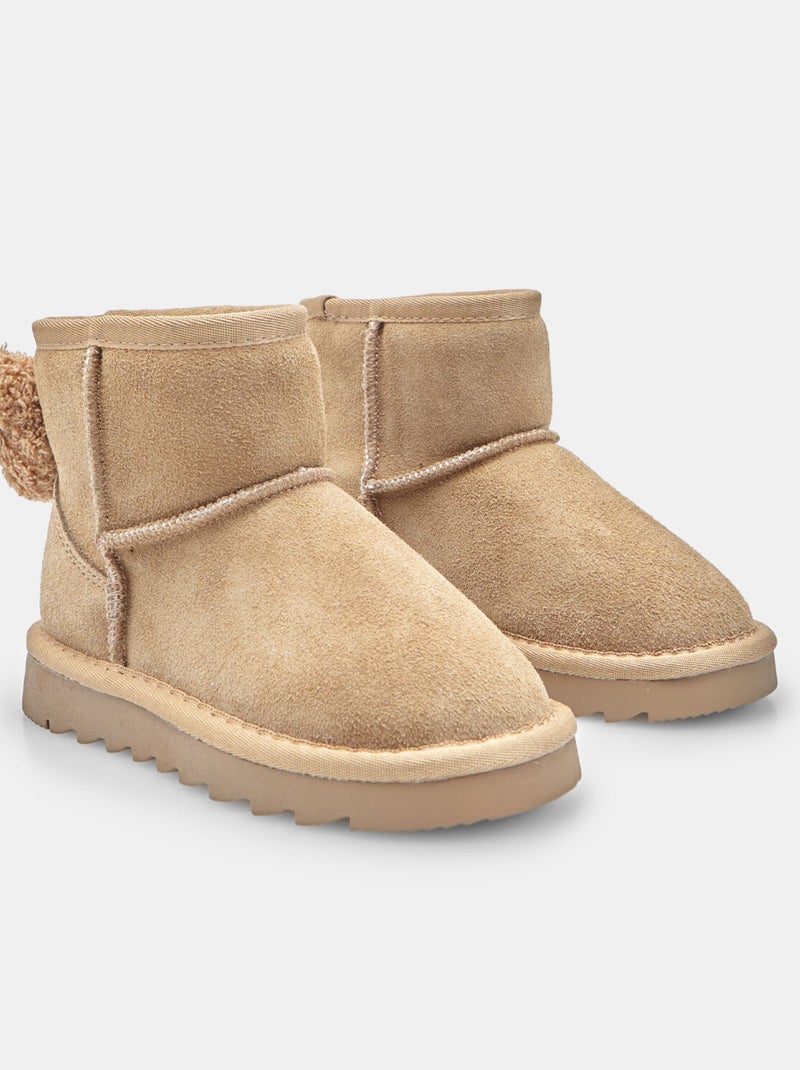 Bottine pour fille en fausse fourrure bata Marron - Kiabi