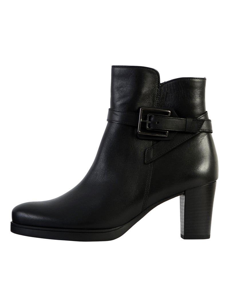 Bottine Talon Cuir Gabor Foulardcalf Noir - Kiabi