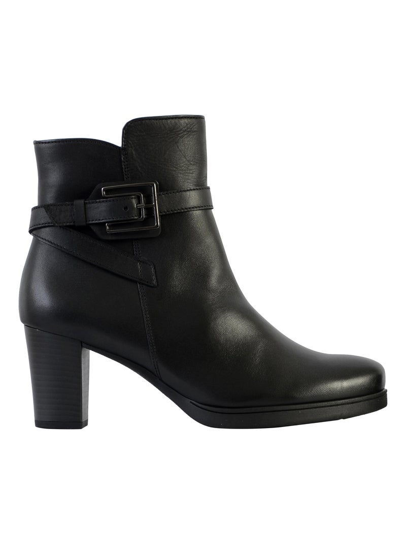 Bottine Talon Cuir Gabor Foulardcalf Noir - Kiabi