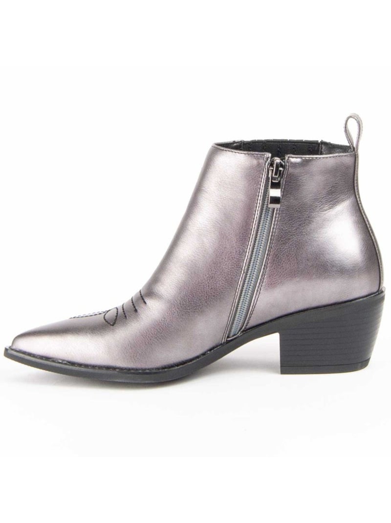 Bottine ? Talon Mati?re Synth?tique Et Textile Montevita Gris - Kiabi