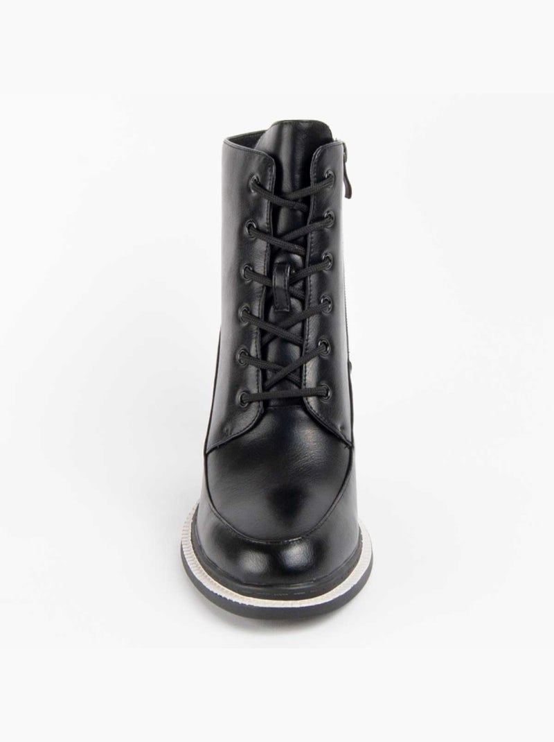 Bottine ? Talon Mati?re Synth?tique Et Textile Montevita Noir - Kiabi