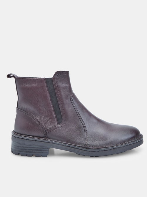 Bottine zippée en cuir  Bata - Kiabi
