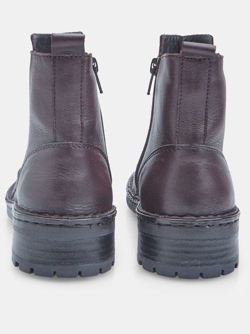 Bottine zippée en cuir  Bata - Kiabi