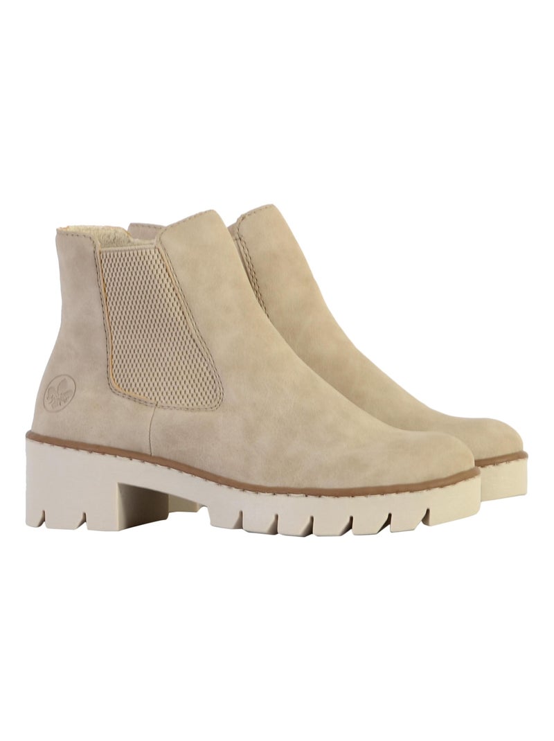 Bottine Zippée Rieker Morelia Beige - Kiabi