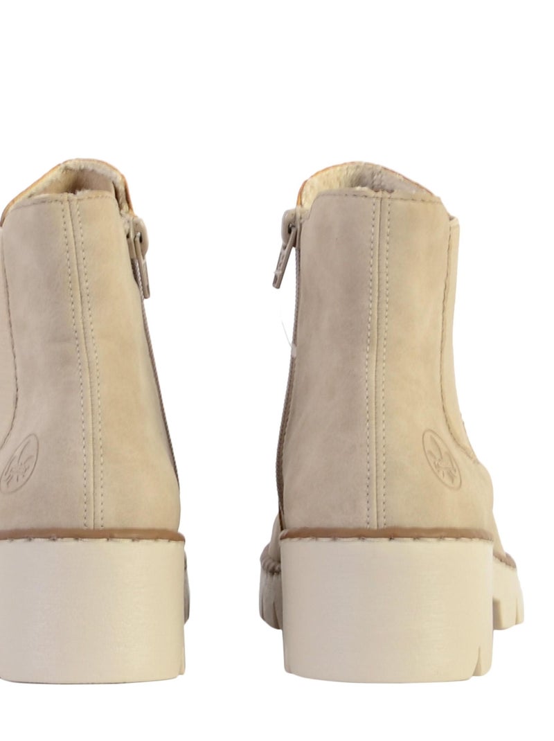 Bottine Zippée Rieker Morelia Beige - Kiabi