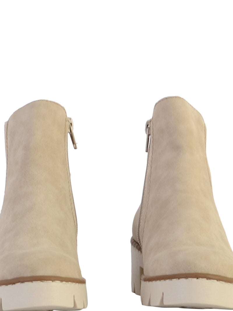 Bottine Zippée Rieker Morelia Beige - Kiabi
