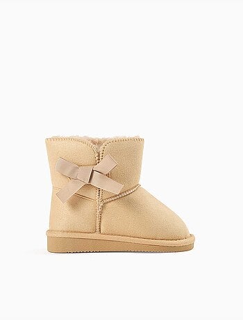 Bottines à doublure en peluche douce synthétique