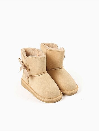 Bottines à doublure en peluche douce synthétique