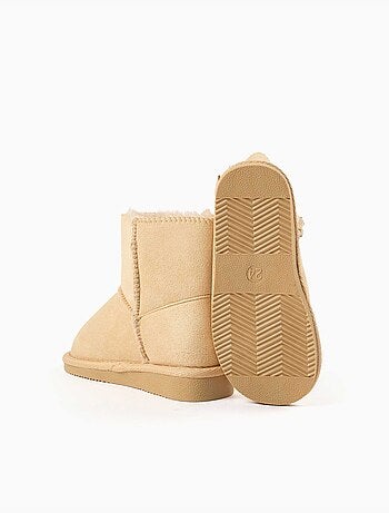Bottines à doublure en peluche douce synthétique