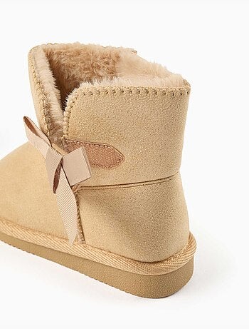 Bottines à doublure en peluche douce synthétique