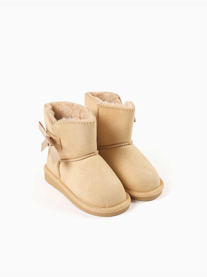 Bottines à doublure en peluche douce synthétique Beige - Kiabi