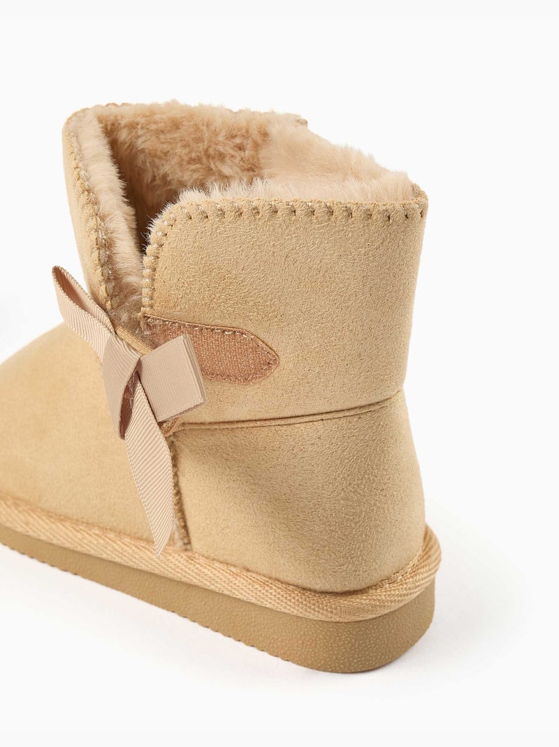 Bottines à doublure en peluche douce synthétique Beige - Kiabi