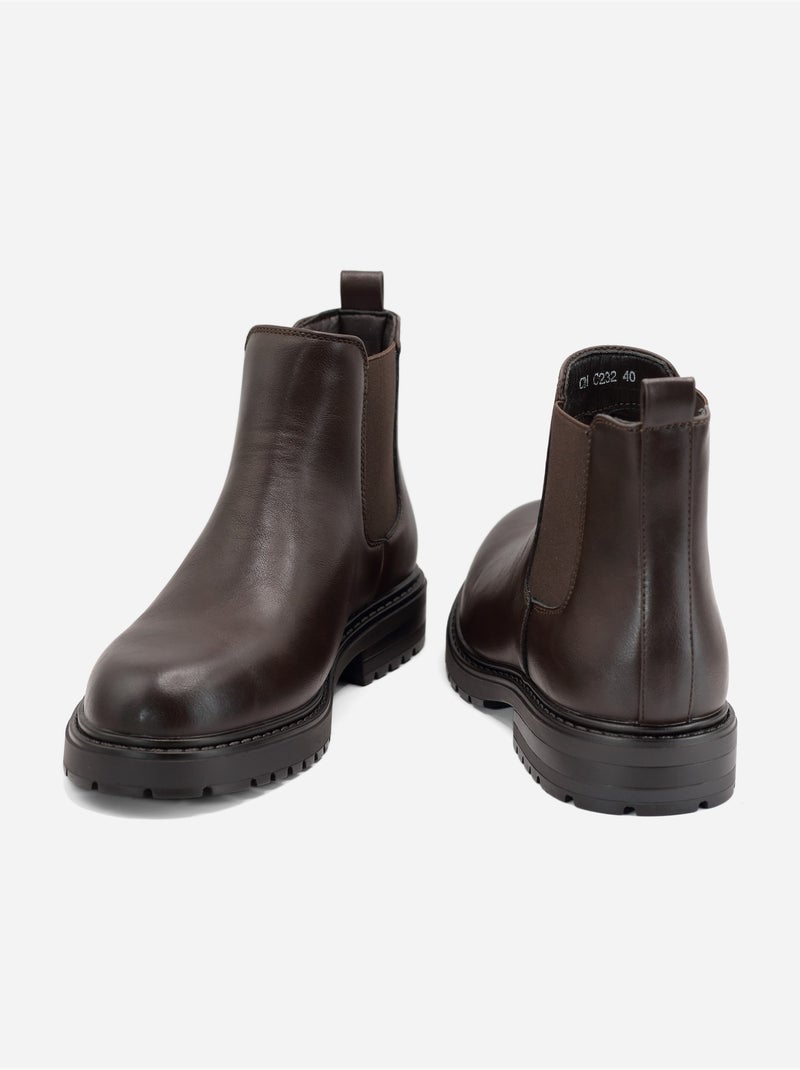 Bottines à enfiler Marron - Kiabi