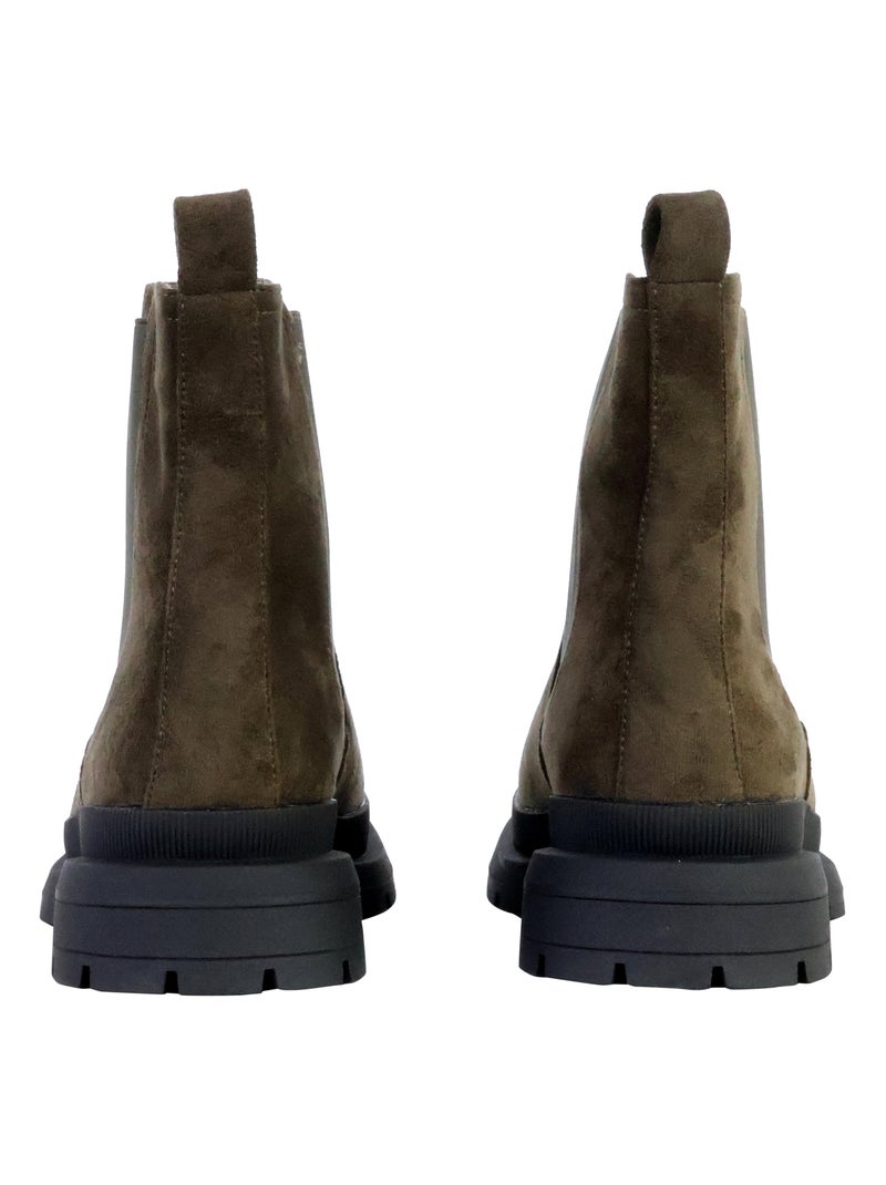 Bottines à Enfiler The Divine Factory Kaki - Kiabi