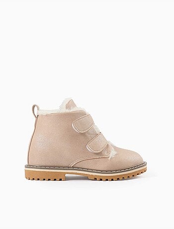Bottines à finition pailletée et peluche douce synthétique