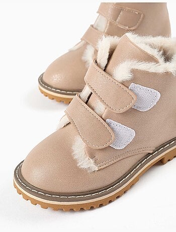 Bottines à finition pailletée et peluche douce synthétique