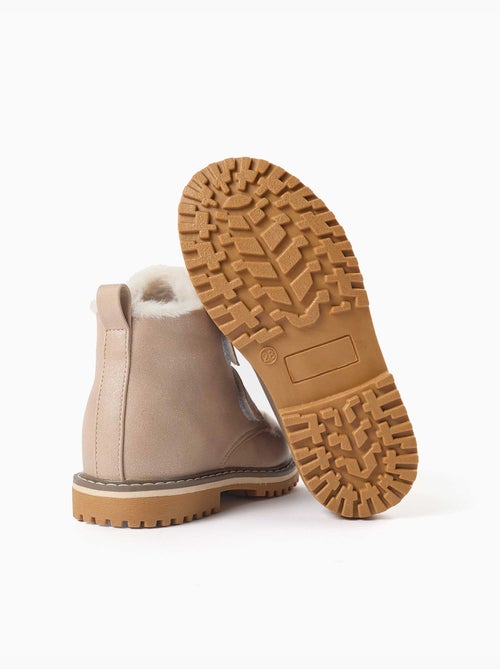 Bottines à finition pailletée et peluche douce synthétique - Kiabi