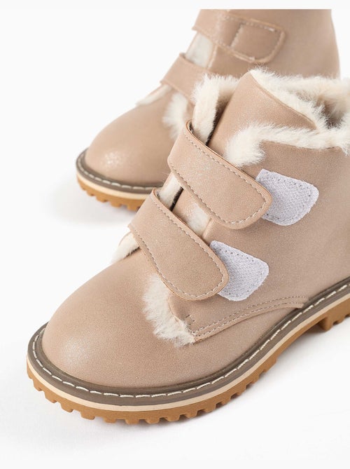 Bottines à finition pailletée et peluche douce synthétique - Kiabi