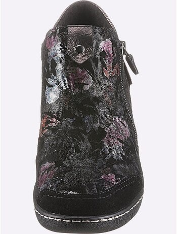 Bottines à glissières latérales en cuir velours et synthétique - Taille standard - Witt