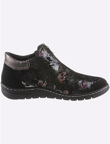 Bottines à glissières latérales en cuir velours et synthétique - Taille standard - Witt