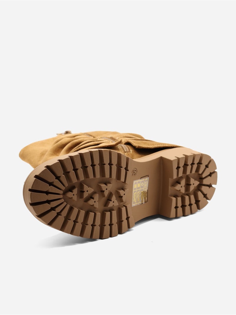 Bottines à franges Camel - Kiabi