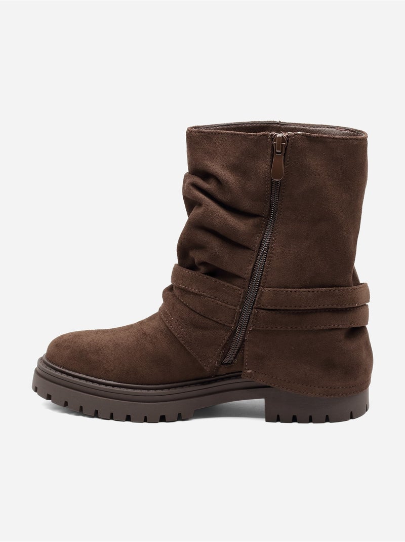 Bottines à franges Marron foncé - Kiabi