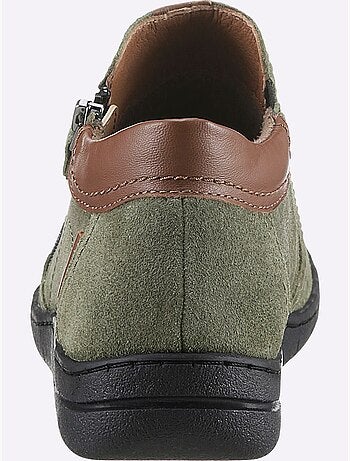 Bottines à glissières latérales en cuir velours et synthétique - Taille standard - Witt