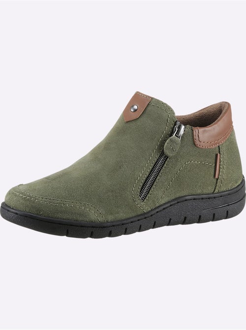 Bottines à glissières latérales en cuir velours et synthétique - Taille standard - Witt - Kiabi Bottines à glissières latérales en cuir velours et synthétique - Taille standard - Witt - Kiabi