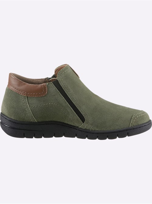 Bottines à glissières latérales en cuir velours et synthétique - Taille standard - Witt - Kiabi Bottines à glissières latérales en cuir velours et synthétique - Taille standard - Witt - Kiabi