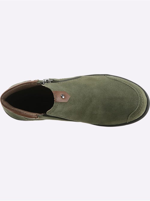 Bottines à glissières latérales en cuir velours et synthétique - Taille standard - Witt - Kiabi Bottines à glissières latérales en cuir velours et synthétique - Taille standard - Witt - Kiabi