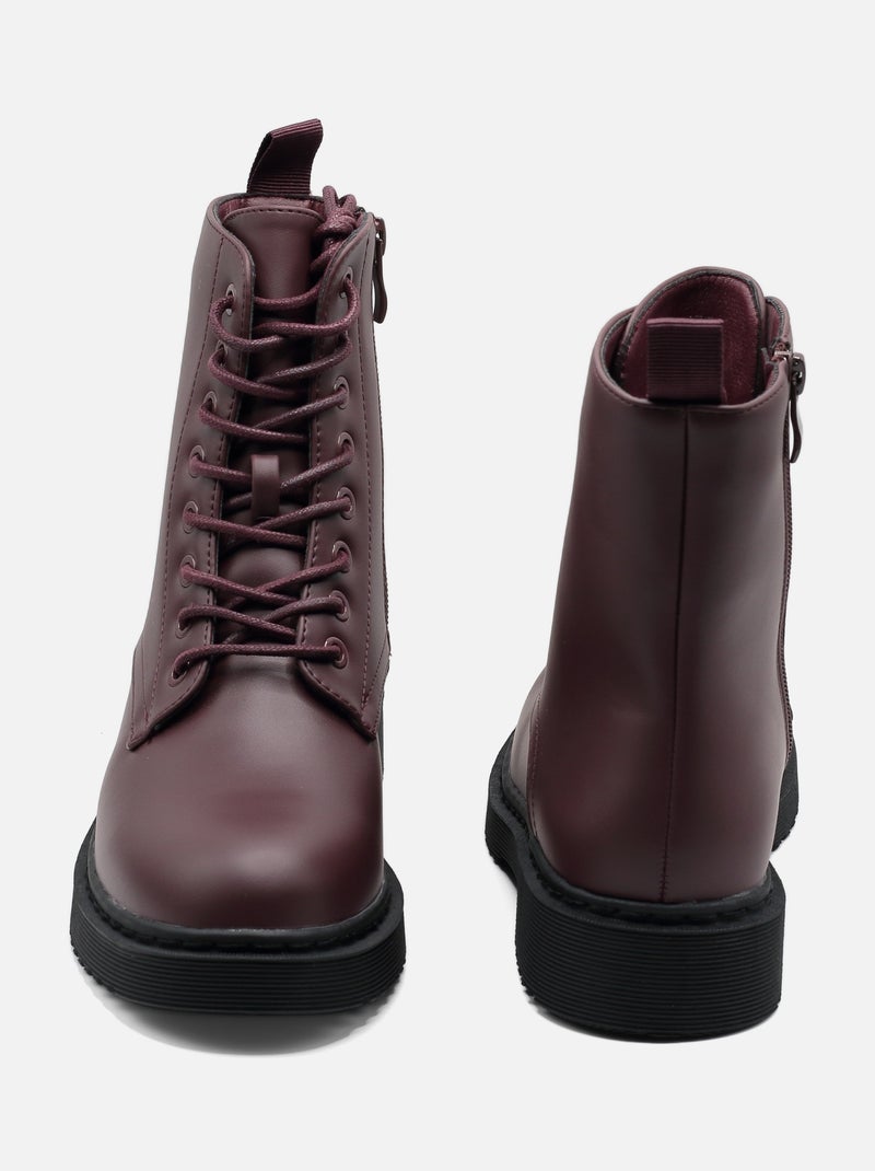 Bottines a lacets - C M Bordeaux - Kiabi