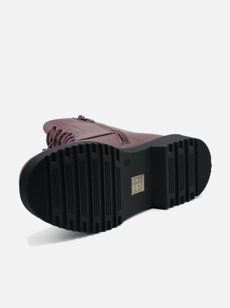 Bottines a lacets - C M Bordeaux - Kiabi